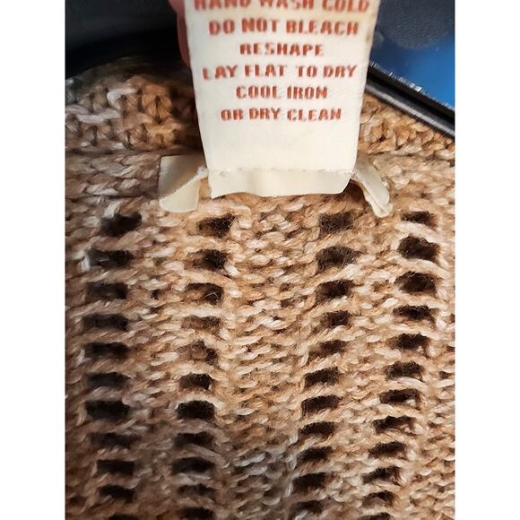 SUNDANCE Belted Tan Cardigan Tunic Sweater Womens Med Boho Hippie - Picture 11 of 11